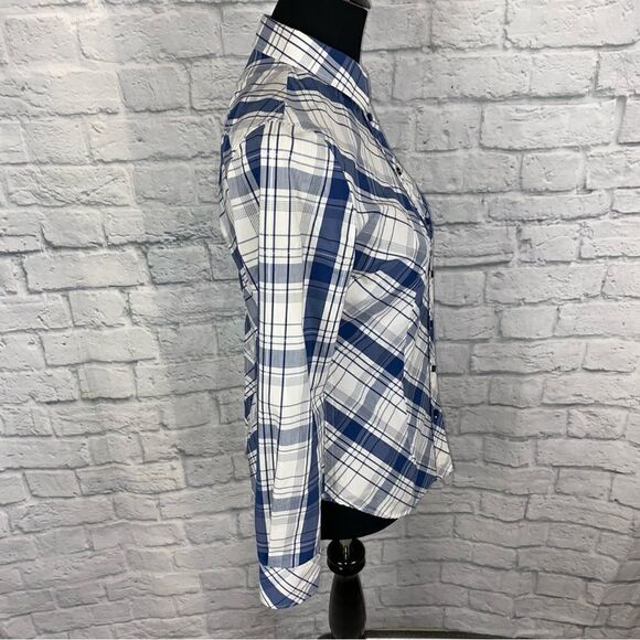 New York & Co stretch Longsleeve cotton blend button down top sz Small - Picture 5 of 9